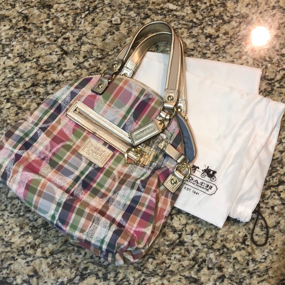 Daisy Poppy Madras Plaid Bag